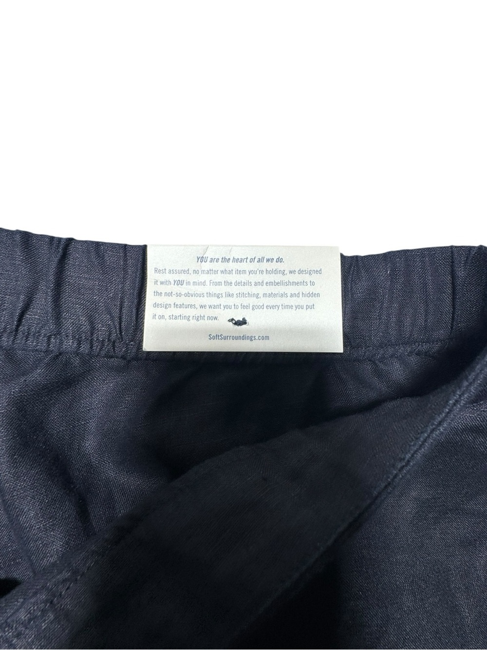 NWT Soft Surroundings Women’s 1X Linen Black Cropped Wide-Leg Pants Drawstring - Picture 9 of 12